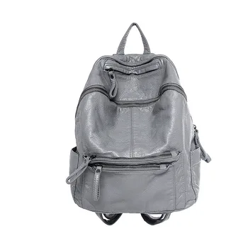 2016 Women Backpack PU Leather Black Shoulder School Bags For Teenagers Girls Female Casual Travel Bags Pack Mochilas Feminina