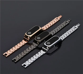 Stainless Steel Wrist Wristband Strap for Xiaomi Mi Bands 2 Smart Wristband Bracelet Heart Rate Monitor