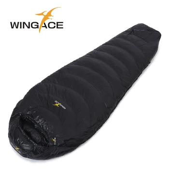 WINGACE Fill 4000G Goose down sleeping bag winter mummy ultralight hike uyku tulumu outdoor Equipment camping sleep bag