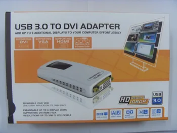 5pcs/lot Full HD 1080P USB 3.0 to DVI / VGA / HDMI Converter Multi Display Monitor External Graphic Adapter For HDTV