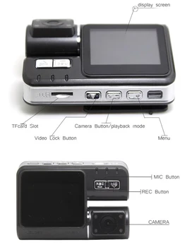Dual Lens Camcorder A20 Auto Car DVR Dual Camera HD 720P Dash Cam Black Box Driving Recorder With Parking Rear lens Cameras