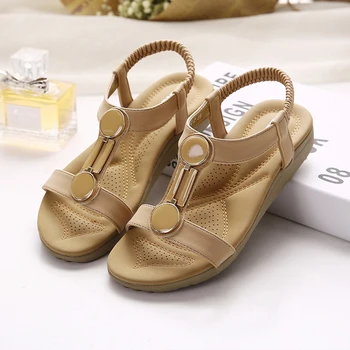 2017 Summer Sandals Buckles Waterproof Students Open-toed Sandals Rome with Wedge Sandals in the Female