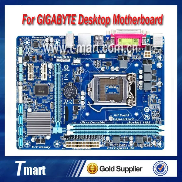 Working Desktop motherboard for Gigabyte GA-H61M-DS2 rev.3.0 System Board fully tested