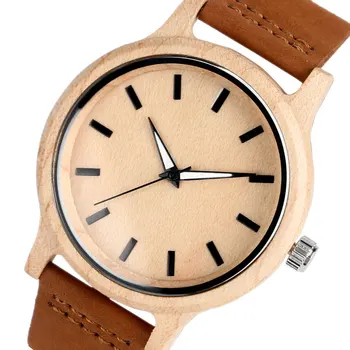 Novelty Wood Watches for Men Women Wooden Fashion Wrist Quartz Watch Minimalist Simple Bamboo Clock Handmade Couple Gifts Clock