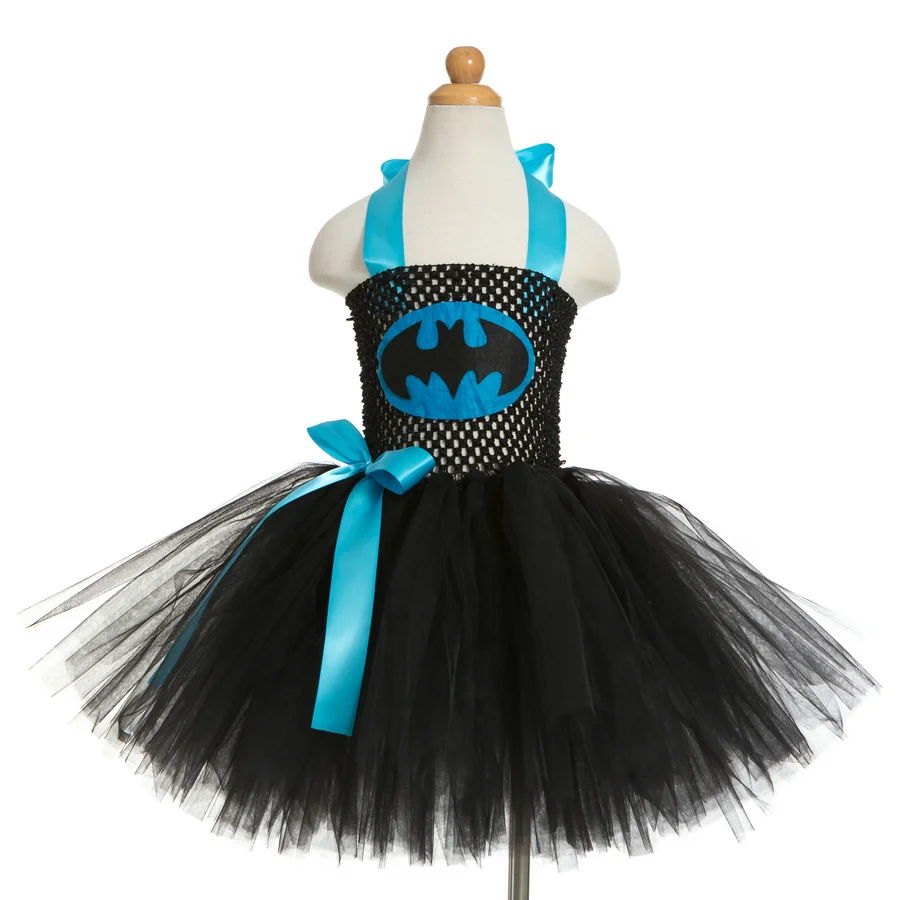 The Lego Batman Movie Inspired Fancy Tutu Dress Batgirl Handmade Party Birthday Cosplay Costume Black Pink Kids Girl 2T-12Y