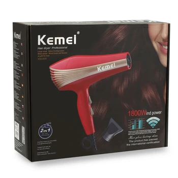Kemei Ceramic Ionic Hair Blower 1000W Professional Salon Hair Dryer High Power 220V Household Hairdryer EU Plug