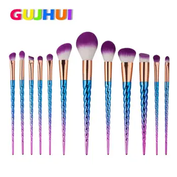 GUJHUI 12PCS Make Up Foundation Eyebrow Eyeliner Blush Cosmetic Concealer Brushes Dec.2