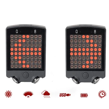64 leds Rear Laser Bicycle Tail Rechargeable Wireless Remote Bike Turn Signal Safety Warning Light Waterproof BikeTail lamp