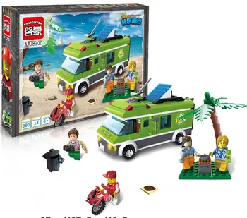 Building block set compatible with lego city touring car 3D Construction Brick Educational Hobbies Toys for Kids