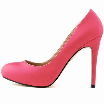 New style spring autumn fashion Women round Toe Simple Pumps Slip on Sweet Style Thin Heels candy color single shoes