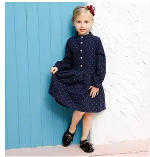 Spring and fall girl small children female dress England storm features children's dresses HZ-1004