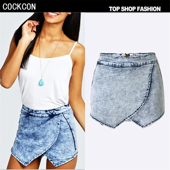 COCKCON 2017 Women's Denim Shorts Female Summer Casual Crystal Micro Elastic Short Jeans Shorts Women High Waist T-SL024