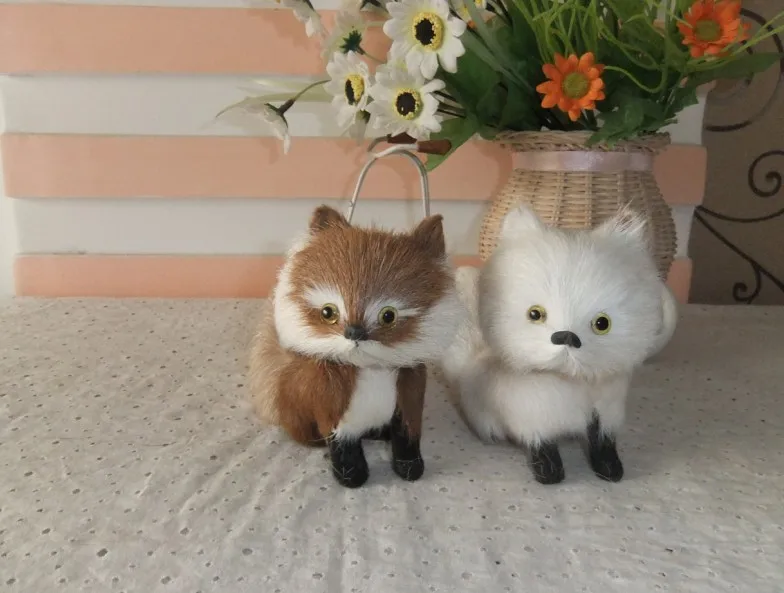 A pair of cute simulation fox toys polyethylene & furs cute fox dolls about 16X7X10CM 132