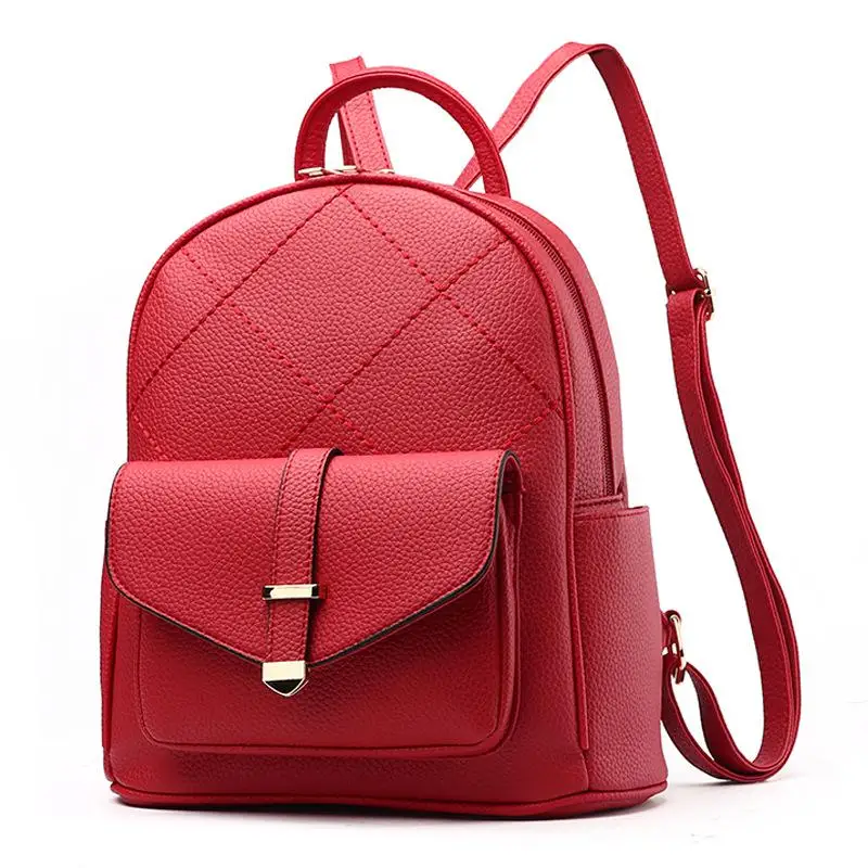 Women leisure backpacks leather rucksack knapsack for teenagers school supplies Women's bag shoulder backpack 1V493