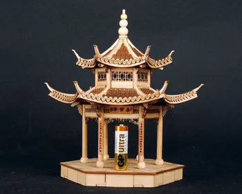 RealTS wooden assembly model kit chinese ancient building model jiangnan xihu jixian pavilion