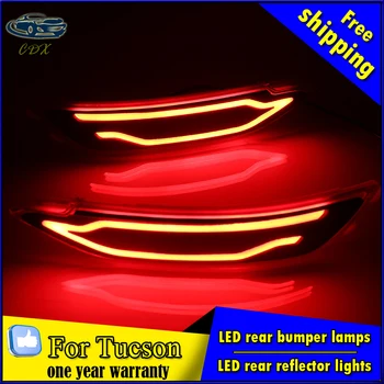 Car styling For Hyundai Tucson-2017 LED Car Rear Bumper Fog Lamps Reflector Tail Brake Stop Light daytime running light