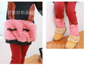 Winter explosion models cute princess exclusive girls bunny suit children warm sweater + pants