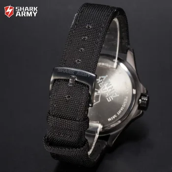 Shark Army Sport Watches Men Auto Date Day Display Nylon Fabric Strap Relogio Masculino Male Clock Quartz Military Watch/ SAW128