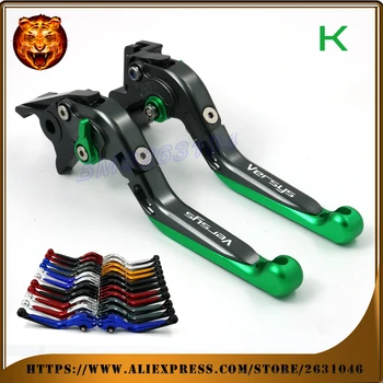 Adjustable Folding Extendable Brake Clutch Lever For kawasaki VERSYS 1000 VERSYS1000 14 15 With logo Motorcycle