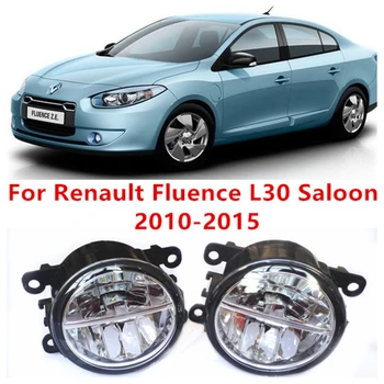 For Renault Fluence L30 Saloon 2010-10W Fog Light LED DRL Daytime Running Lights Car Styling lamps