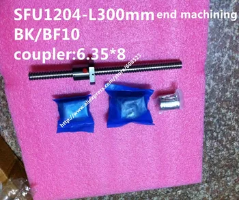 RM1204- L300mm Ball screw + SFU1204 Ballnut + BK10 BF10 End Support + 6.35*8 Coupler For CNC Part