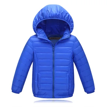 Boys Down Coat Candy Color Long Sleeves Winter Children Warm Hooded Girls Down Jacket Winter Fashion Casual Boys Clothing