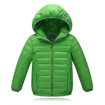 Boys Down Coat Candy Color Long Sleeves Winter Children Warm Hooded Girls Down Jacket Winter Fashion Casual Boys Clothing