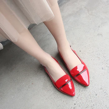 Black patent leather shoes for women Pointed Toe Square heel low heels sandals women Mature Slingback pumps shallow shoes woman