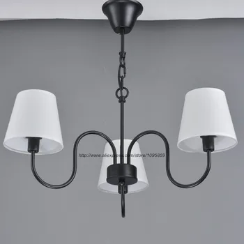 Modern Rustic 3 Arm Chandelier Light Lamp White Shade Bedroom Ceiling Fixture Lighting