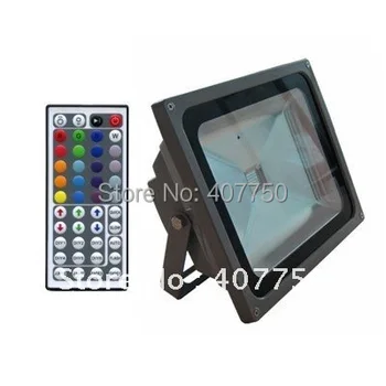Popular 44 key infrared remote controler rgb high voltage 60w led flood light IP65 waterproof wide beam angle for football