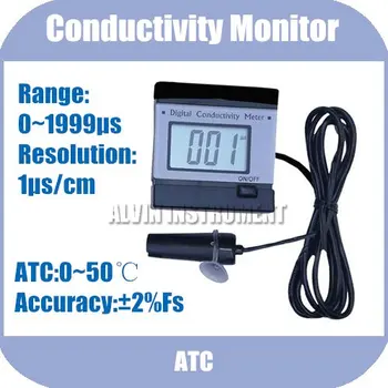 Conductivity Monitor Tester METER Analyzer Range:0-1999uS Resolution:1us ATC