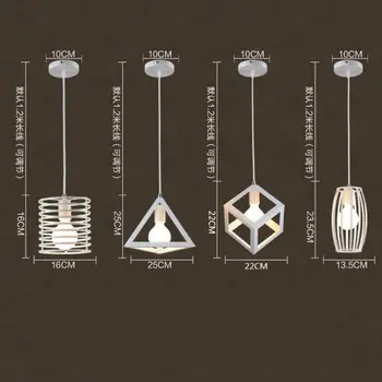 Warehouse 1-3 pcs Geometry pendant lights Boutiques Vintage Industrial Iron hanging Lamps Bar Cafe E27 holder showcase Lights