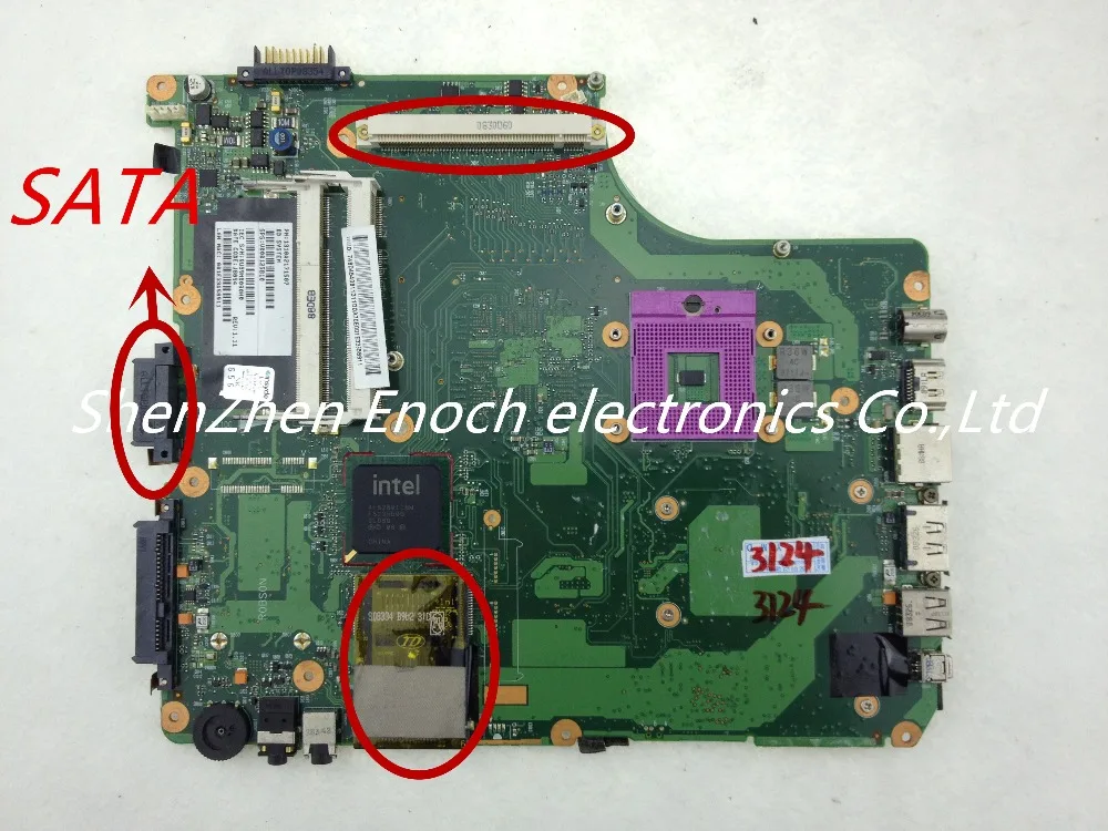 For toshiba satellite A300 laptop motherboard with graphics slot V000125810 PT10G-6050A2171501-MB-A03 SATA DVD