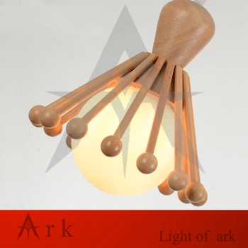 Ark light Modern Creative Handmade Wooden octopus Wood LED Hanging Pendant Lamp Lighting Light fixture home decoration