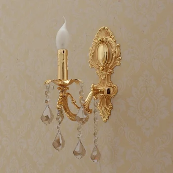 1 pcs modern Gold crystal Wall lamp abajur vintage led wall Sconce lighting bedroom indoor wall crystal lighting