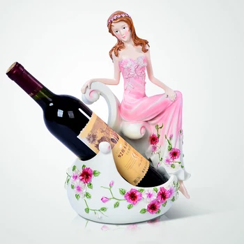 Continental pastoral romantic resin Wine rack creative home accessories wedding Christmas gifts desktop Decoration