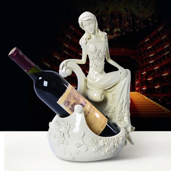 Continental pastoral romantic resin Wine rack creative home accessories wedding Christmas gifts desktop Decoration