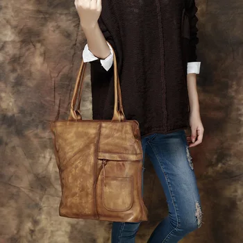 New Fashion Genuine Leather Bags Tote Women Leather Handbags Lady Messenger Bags Shoulder Bags Vintage bags popular