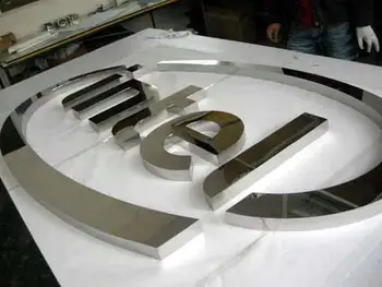 3D Polished/Brushed Metal sign for outdoor advertising customized Hotal shop signage House Number sign