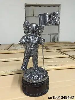 Kaws MV MTV Replica Trophy Statue Moonman Prop SILVER PLATED 1.1kg 28CM BLACK