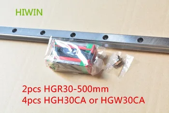 HIWIN Taiwan made 2pcs HGR30 L 500 mm linear guide rail with 4pcs HGH30CA or HGW30CA narrow sliding block cnc part