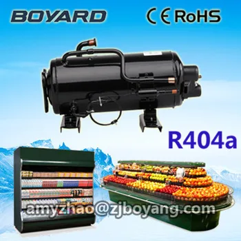 2.5hp horizontal cooling compressor for compact installation space fresh food refrigeration showcase