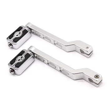 Motorcycle Chrome Aluminum Heel/Toe Shift Levers with Skull Shifter Pegs For Harley Davidson Electra Glide 1988 and later