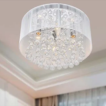 Wire drawing cloth cover&Drops of water crystal Modern Crystal Chandeliers Wave Crystal Ceiling Pendant Lamps Lighting Rain Drop
