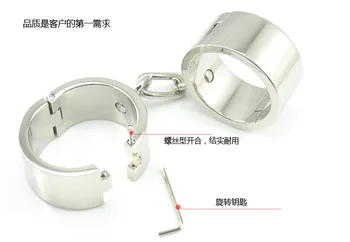 Stainless steel metal hand cuffs bdsm fetish wear Bondage restraints handcuffs for sex erotic toys adult game sex toys for women