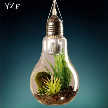 YZF Modern LED PendantLight Living Room Restaurant Plant Decor Glass Hanging Lamp Home Lighting luminaire chandelier lighting
