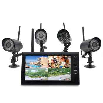 2.4G 4CH QUAD DVR Security CCTV Camera System Digital Wireless Kit Baby Monitor 7