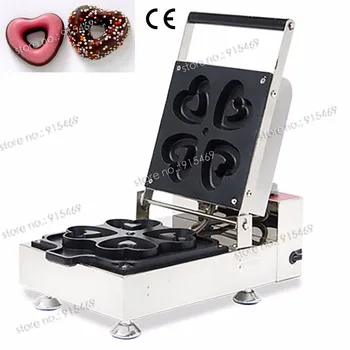 110v 220v Commercial Non-stick Heart-shape Donut Baker Iron Maker Machine