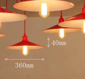 NEW Vintage Iron Led Pendant Light Industrial Loft Retro Droplight Restaurant American Country Style Hanging Lamp red color E27