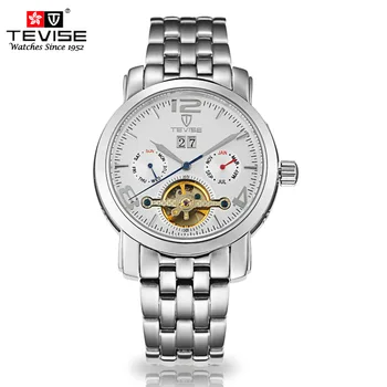 Tevise men wristwatch business mens clocks automatic mechanical watch casual stainless steel male watches skeleton brand 3403